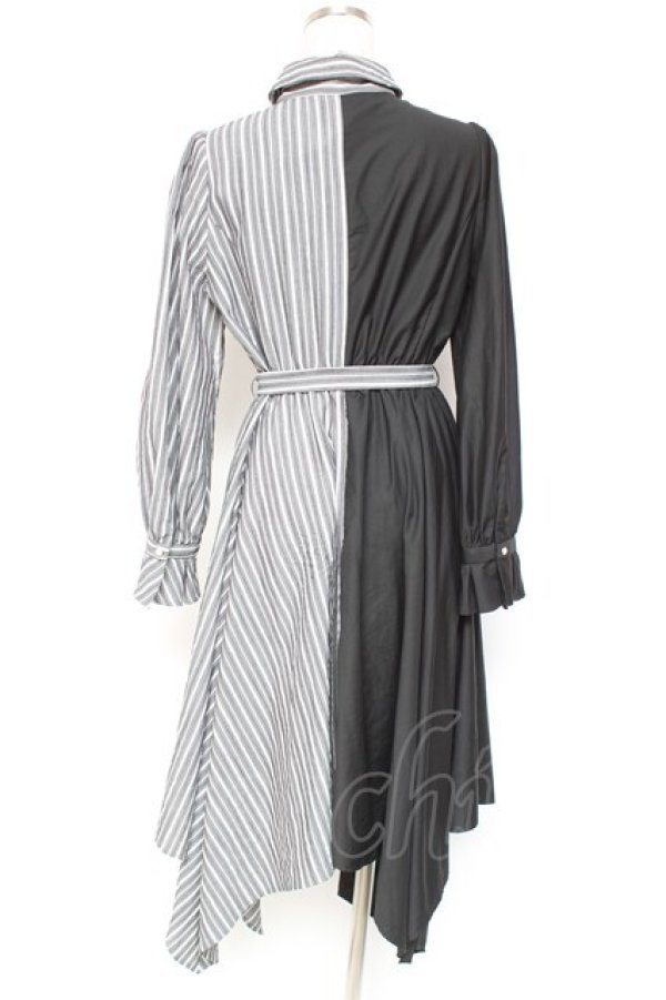 画像2: axes femme / バイカラー長袖ワンピ M 黒 Y-26-01-20-096-AX-OP-SZ-ZY (2)