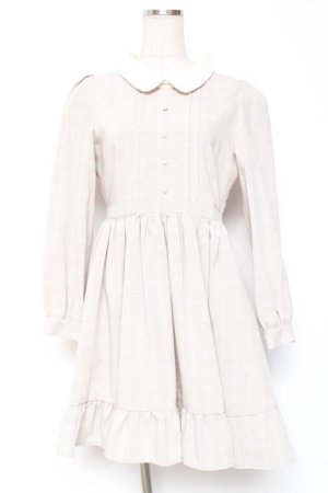 画像: evelyn / チェックワンピース  ベージュ Y-26-01-20-098-LO-OP-SZ-ZS