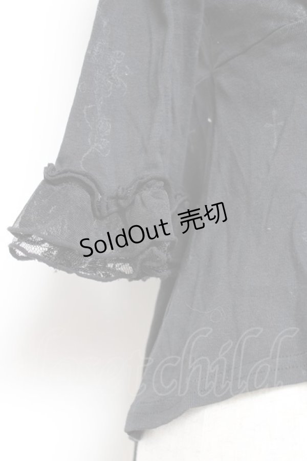 画像4: h.naoto Blood / ローズクロスフリルボレロカーディガン  黒 Y-26-01-20-102-HN-TO-SZ-ZY (4)