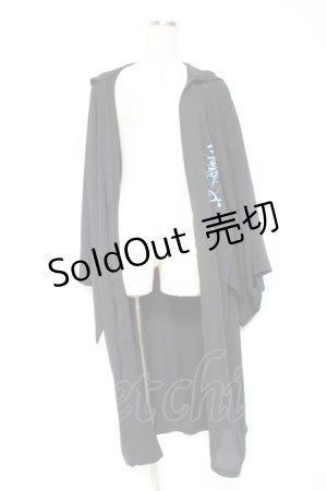 画像: Deorart / フード付きプリントガウン  黒 Y-26-01-20-103-PU-TO-SZ-ZI