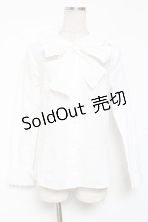 画像: Leur Getter / コットンボイルボウタイ付ブラウス  白 Y-26-01-20-002-LU-BL-SZ-ZY
