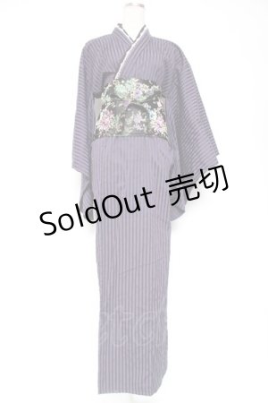 画像: ALGONQUINS / ストライプ浴衣セット  紫 Y-26-01-20-104-AL-OP-SZ-ZI