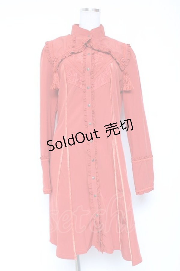 画像1: Ozz oneste / 衿付きシャツワンピース  オレンジ Y-26-01-20-107-OO-OP-SZ-ZY (1)