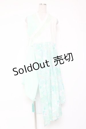 画像: Qutie Frash / 着物プリーツチュニック  ミント Y-26-01-20-109-QU-TO-SZ-ZI