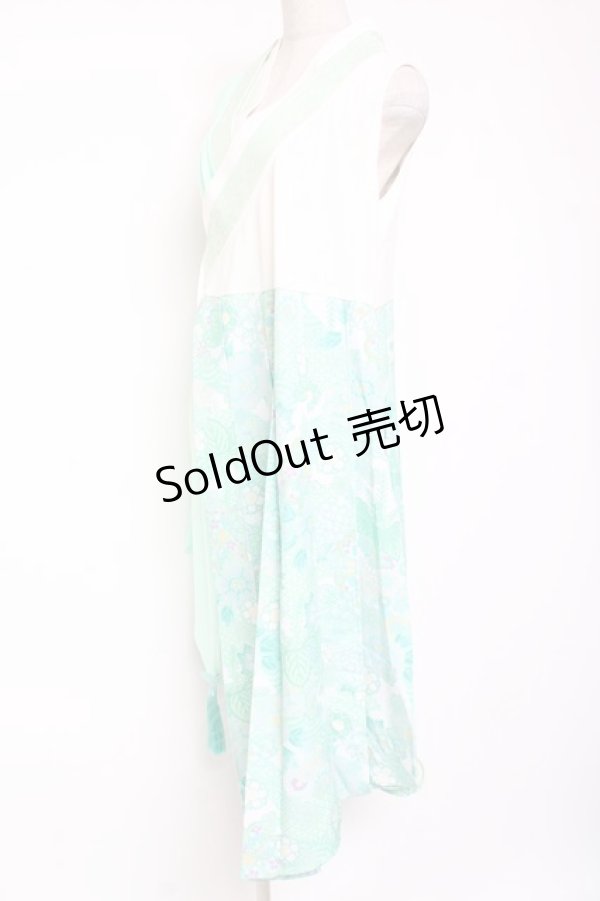 画像2: Qutie Frash / 着物プリーツチュニック  ミント Y-26-01-20-109-QU-TO-SZ-ZI (2)