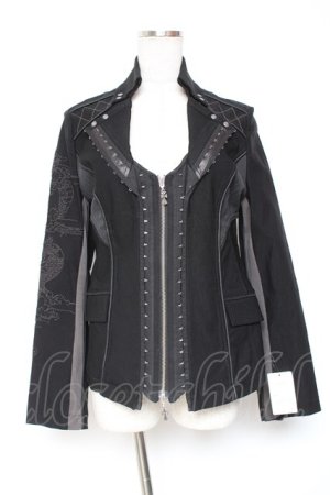 画像: Ozz Croce / 龍刺繍ダガチャームジャケット  黒 Y-26-01-20-116-OO-JA-SZ-ZS