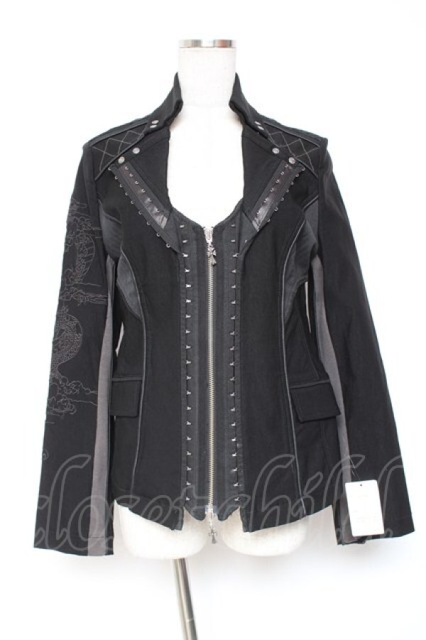 画像1: Ozz Croce / 龍刺繍ダガチャームジャケット  黒 Y-26-01-20-116-OO-JA-SZ-ZS (1)