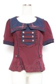 画像1: Ozz oneste / ナポレオンデザインセーラー襟半袖ブラウス F ワイン Y-26-01-20-117-OO-BL-SZ-ZS (1)