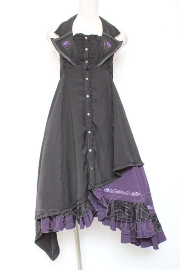 画像1: Ozz oneste / Circus Rose斜めワンピース  黒 Y-26-01-20-118-OO-OP-SZ-ZS (1)