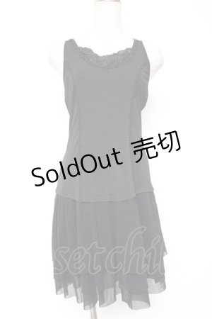 画像: OZZ ANGELO / 裾切替ノースリーブワンピース  黒 Y-26-01-20-120-OO-OP-SZ-ZS