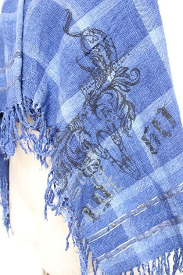 画像2: Ozz Croce / チェックストール  青 Y-26-01-20-122-OO-ZA-SZ-ZY (2)