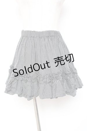 画像: Na+H / フリルスカート  ストライプ黒 Y-26-01-20-127-PU-SK-SZ-ZI