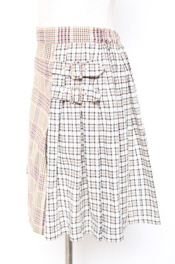 画像2: Candy Stripper /CHECK BELTED PLEATSスカート 1 ベージュ Y-26-01-20-128-PU-SK-SZ-ZY (2)