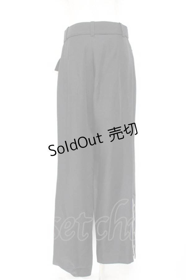 画像2: Moi-meme-Moitie / パイピングワイドパンツ 9号 ブラック Y-26-01-20-132-MO-PA-SZ-ZI (2)