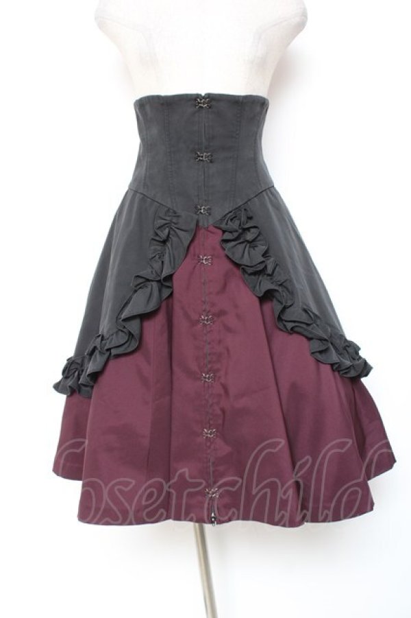 画像1: ATELIER BOZ / バネッサコルセットスカート  ブラック×ワイン Y-26-01-20-133-EL-SK-SZ-ZI (1)