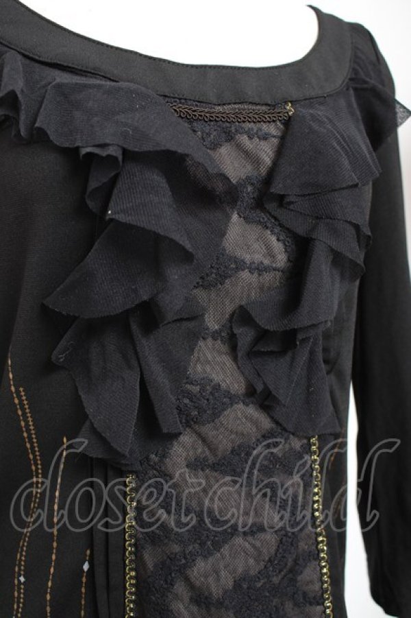 画像4: Rozen Kavalier / フロントレース裾刺繍トップス  黒 Y-26-01-20-015-OO-TO-SZ-ZY (4)
