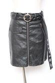 画像1: REFLEM / フェイクレザーZIPデザイン変形スカート F ブラック Y-26-01-20-136-PU-SK-SZ-ZI (1)