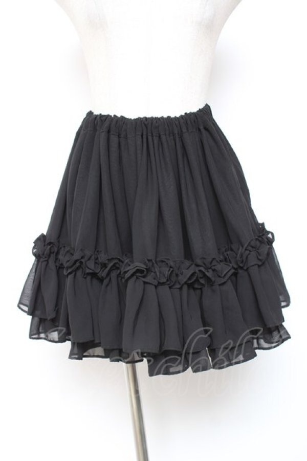 画像1: Na+H / hmフリルスカート  黒 Y-26-01-20-137-PU-SK-SZ-ZI (1)