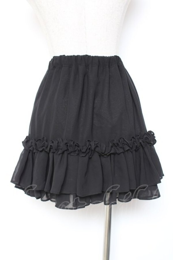 画像2: Na+H / hmフリルスカート  黒 Y-26-01-20-137-PU-SK-SZ-ZI (2)