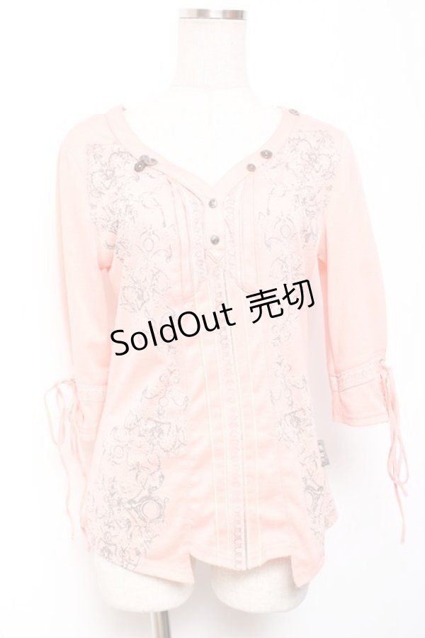 画像1: OZZ ANGELO / プリントトップス  ピンク Y-26-01-20-016-OO-TO-SZ-ZS (1)