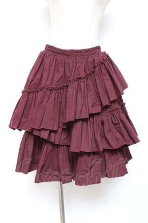 画像: Vallee lys / "Sweet alyssum series"イレギュラースカート  ボルドー Y-26-01-20-138-GO-SK-SZ-ZI