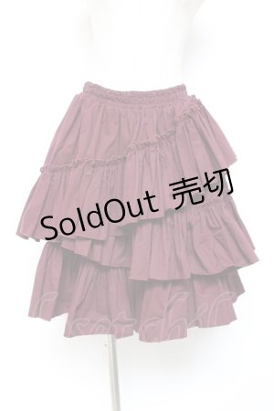 画像: Vallee lys / "Sweet alyssum series"イレギュラースカート  ボルドー Y-26-01-20-138-GO-SK-SZ-ZI