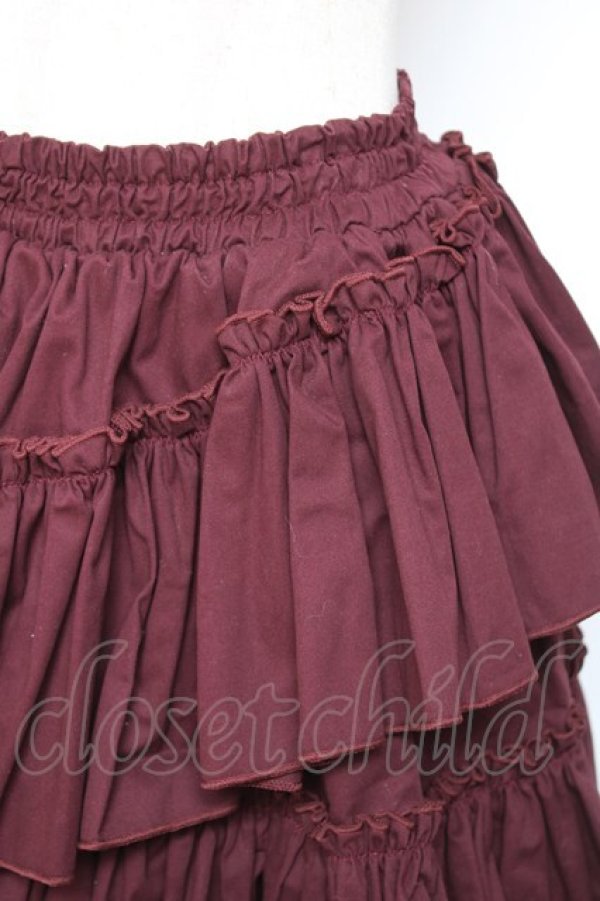 画像3: Vallee lys / "Sweet alyssum series"イレギュラースカート  ボルドー Y-26-01-20-138-GO-SK-SZ-ZI (3)