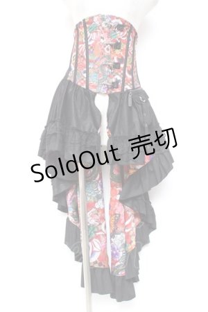 画像: Qutie Frash / コルセットスカート  黒×赤 Y-26-01-20-139-QU-SK-SZ-ZI