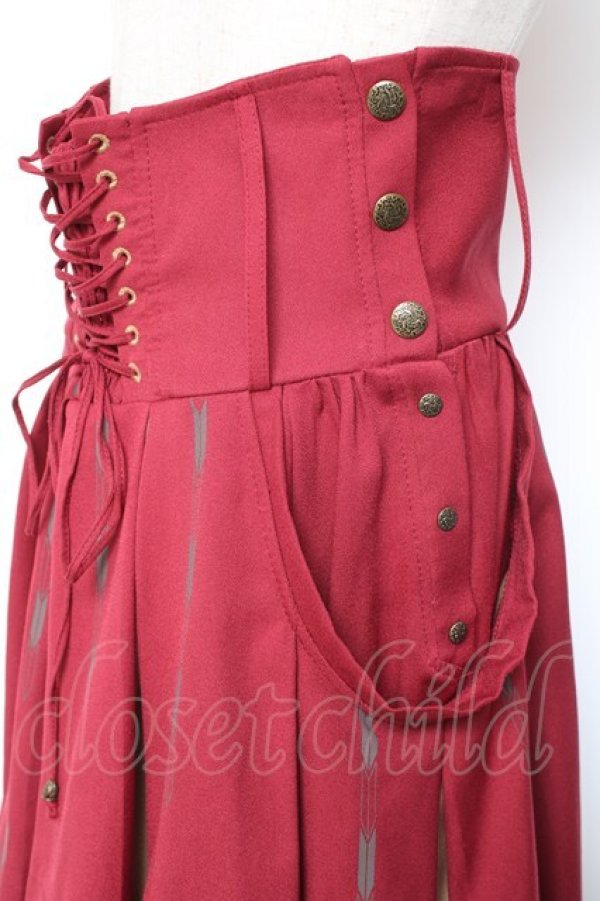 画像4: Ozz oneste / 椿刺繍袴スカート  エンジ Y-26-01-20-140-OO-SK-SZ-ZS (4)