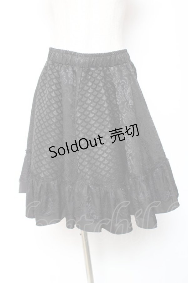 画像1: Qutie Frash / 2024年プレミアム-朧月-サーキュラースカート  黒 Y-26-01-20-143-QU-SK-SZ-ZI (1)