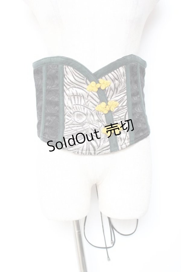 画像1: Qutie Frash / チャイナボタンコルセット  グリーン Y-26-01-20-145-QU-TO-SZ-ZI (1)