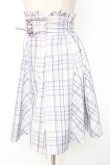 画像2: Amavel / ダブルレースアップはぎフレアチェックスカート  ラベンダー Y-26-01-20-157-CA-SK-SZ-ZS (2)