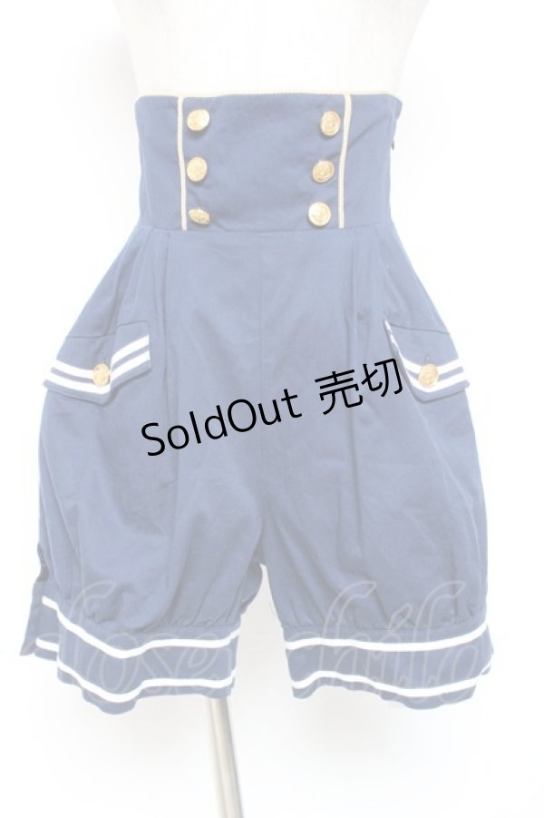 画像1: metamorphose / セーラーハイウエストパンツ  紺 Y-26-01-20-159-ME-PA-SZ-ZI (1)