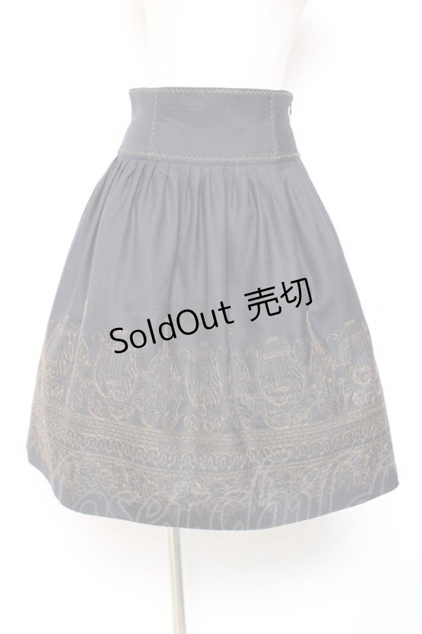 画像1: Jane Marple / holy strings embroideryスカート M 紺 Y-26-01-20-162-JM-SK-AS-ZY (1)