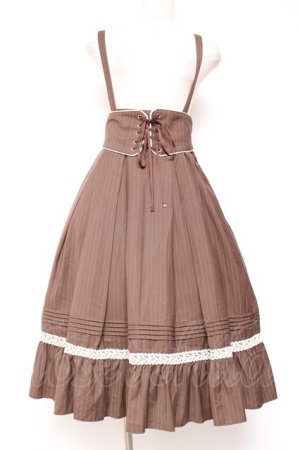 画像: Amavel / コルセット風サススカート  ブラウン Y-26-01-20-167-CA-SK-SZ-ZS