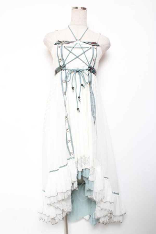 画像1: Ozz oneste / 五芒星フィッシュテールジャンパースカート  ホワイト Y-26-01-20-020-OO-OP-SZ-ZY (1)