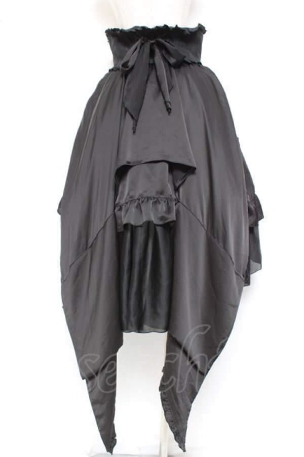 画像3: MARBLE / バッスルリボン付きコルセット風巻きスカート  黒 Y-26-01-20-173-GO-SK-SZ-ZI (3)