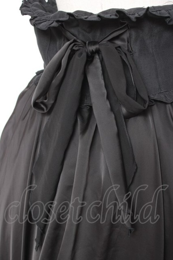 画像4: MARBLE / バッスルリボン付きコルセット風巻きスカート  黒 Y-26-01-20-173-GO-SK-SZ-ZI (4)
