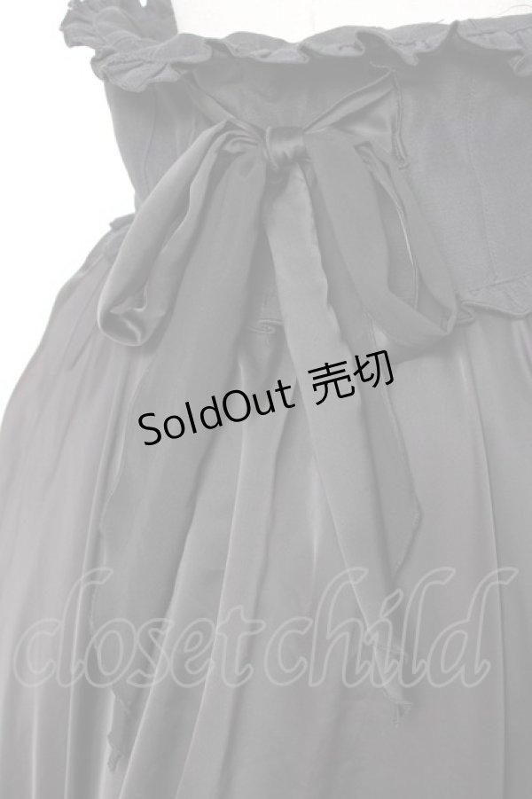 画像4: MARBLE / バッスルリボン付きコルセット風巻きスカート  黒 Y-26-01-20-173-GO-SK-SZ-ZI (4)