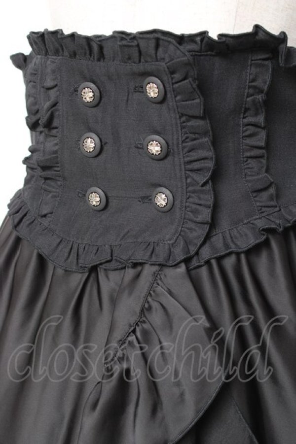 画像6: MARBLE / バッスルリボン付きコルセット風巻きスカート  黒 Y-26-01-20-173-GO-SK-SZ-ZI (6)