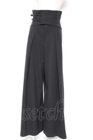 画像: Moi-meme-Moitie / ハイウエストベルトパンツ(2005) 2 ブラック Y-26-01-20-174-MO-PA-SZ-ZI