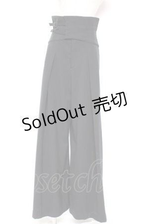 画像: Moi-meme-Moitie / ハイウエストベルトパンツ(2005) 2 ブラック Y-26-01-20-174-MO-PA-SZ-ZI