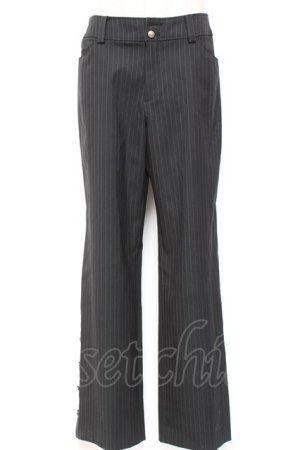 画像: Moi-meme-Moitie / ストライプパンツ 2 黒 Y-26-01-20-175-MO-PA-SZ-ZI