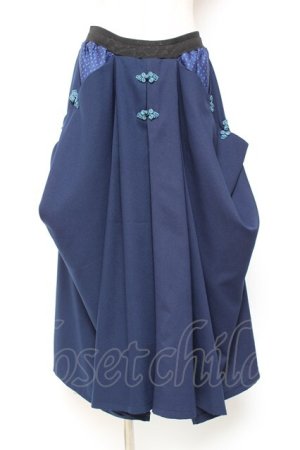 画像: Qutie Frash / 袴ロングスカート  青 Y-26-01-20-184-QU-SK-SZ-ZI