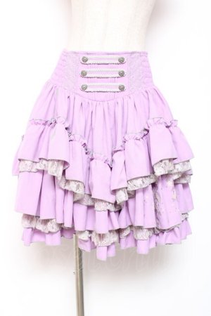 画像: Ozz oneste / 枝垂れ桜刺繍ボリュームスカート  パープル Y-26-01-20-188-OO-SK-SZ-ZS