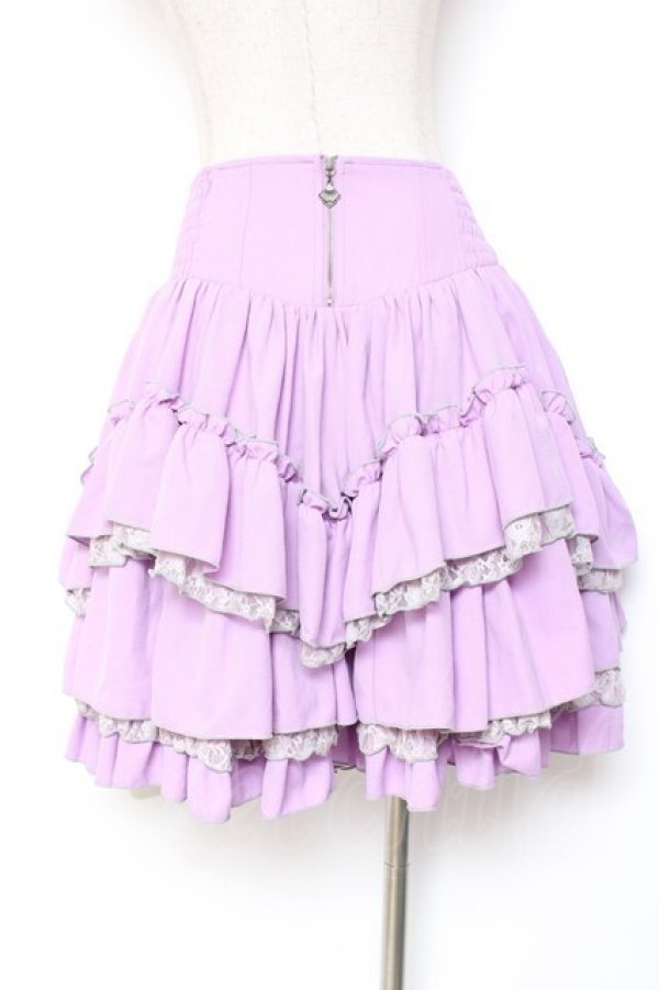 画像3: Ozz oneste / 枝垂れ桜刺繍ボリュームスカート  パープル Y-26-01-20-188-OO-SK-SZ-ZS (3)