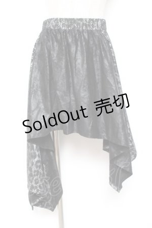 画像: Qutie Frash / アシメスカート  黒 Y-26-01-20-189-QU-SK-SZ-ZI