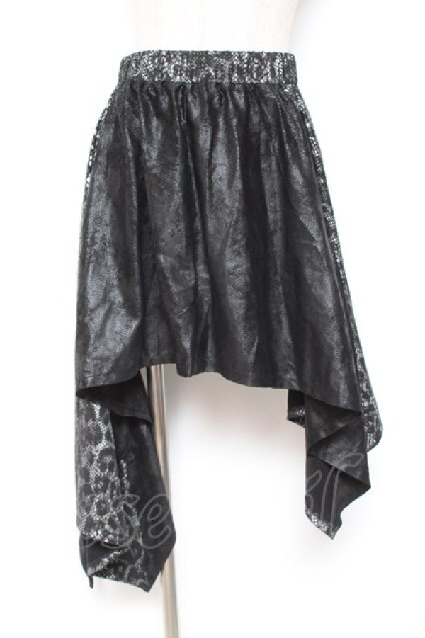 画像1: Qutie Frash / アシメスカート  黒 Y-26-01-20-189-QU-SK-SZ-ZI (1)