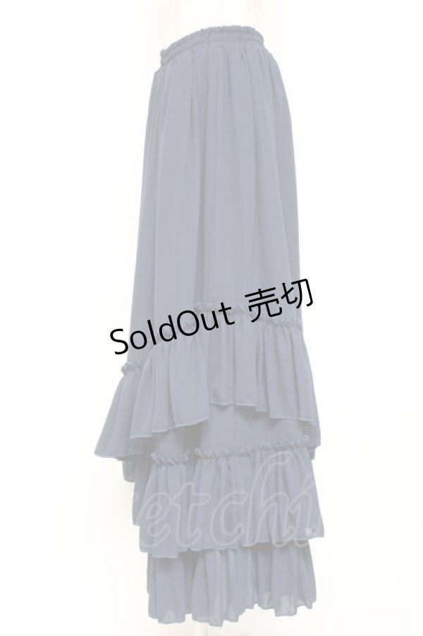 画像2: Vallee lys / "Sweet alyssum series"イレギュラーロングスカート  ネイビー Y-26-01-20-193-GO-SK-SZ-ZI (2)