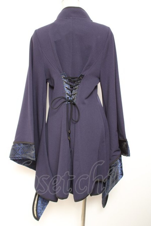 画像2: Qutie Frash / チャイナ着物袖チュニック  黒×青 Y-26-01-20-022-QU-TO-AS-ZY (2)